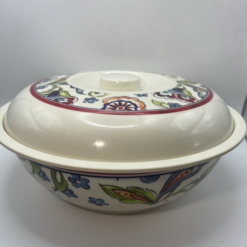 Perfection Floral Serving Bowl With Lid